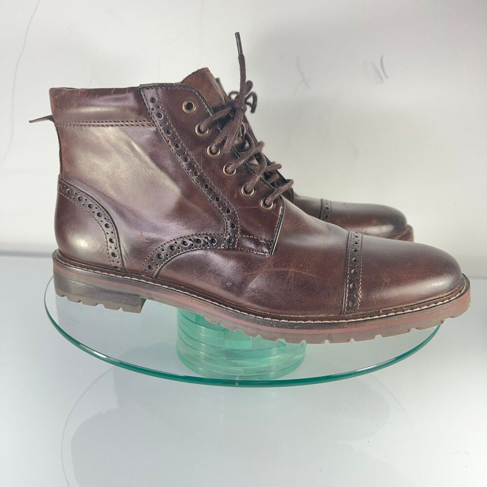 Florsheim Estabrook Cap Toe Leather Boot Mens Brown Lace Up Brogue